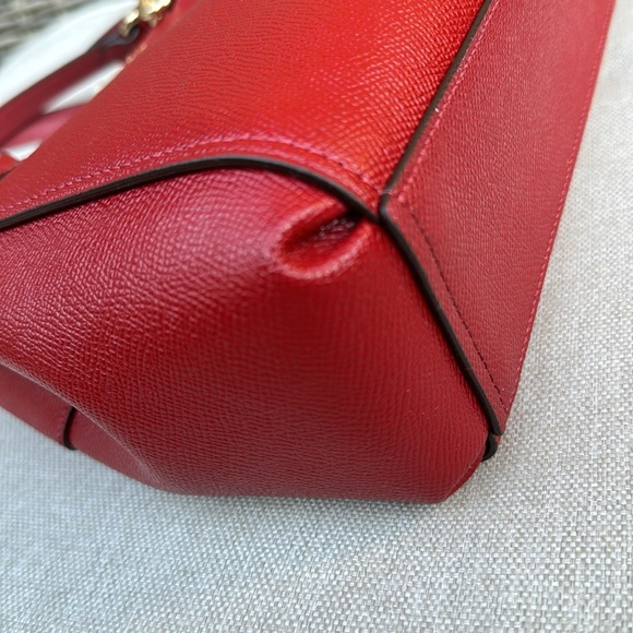 EUC Auth Coach Mini Brooke Carryall-Multi Wear Strap-Red Leather/Gold Toned - Picture 9 of 17